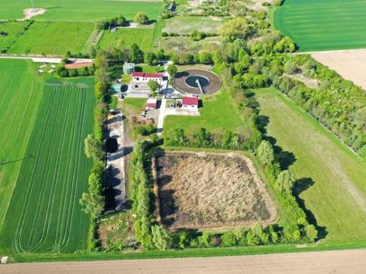 Luftbild Kläranlage Mommenheim mit Bodenfilterbecken